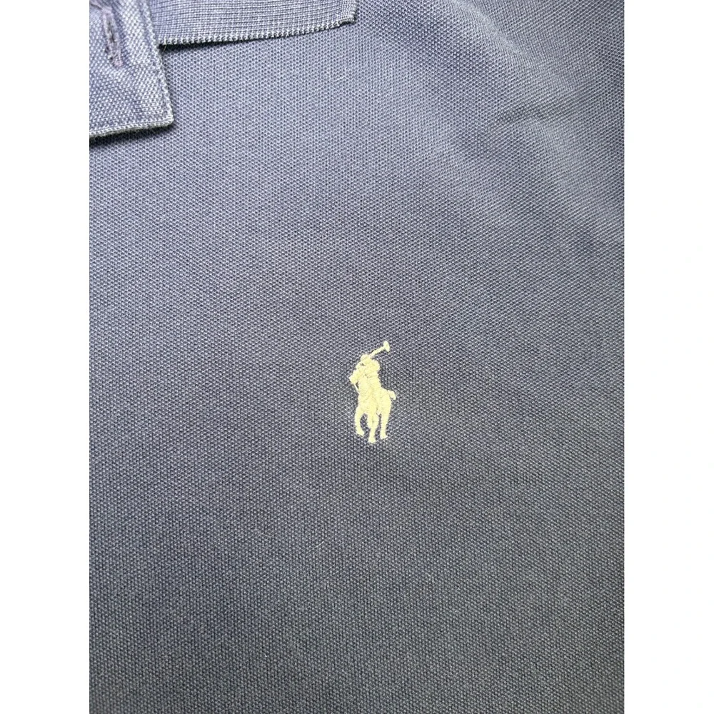 Polo Ralph Lauren Polo Shirt Mens Large Navy Blue Stretch Mesh Short Sleeve